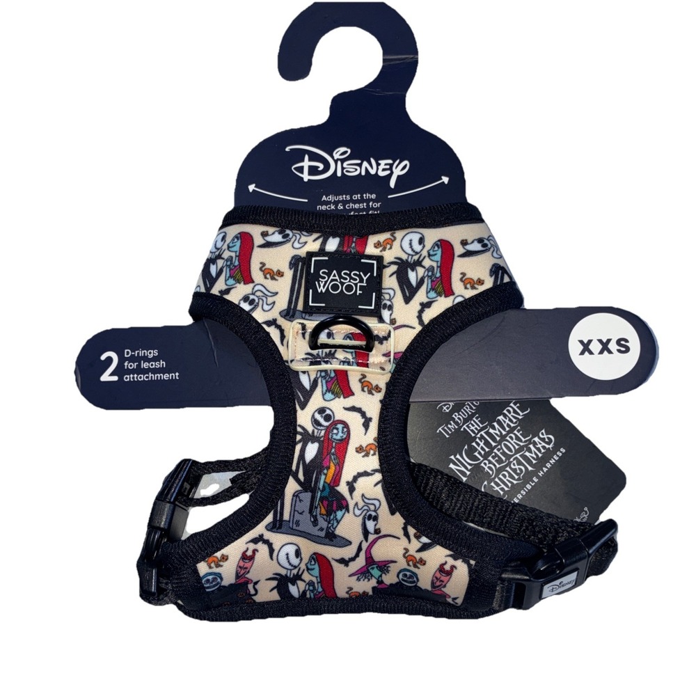 Sassy Woof Soft Dog Harness Nightmare Before Christmas Design Size XXS New